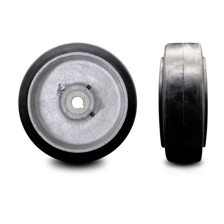 SERVICE CASTER 6" x 2" Rubber Tread on Cast Iron Keyed Drive Wheel - 20mm Bore - SCC-RSS620-20MM-KW-2SS